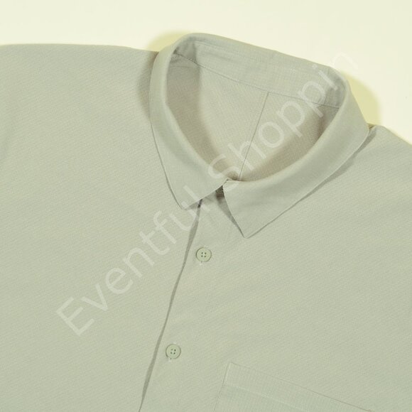 Lululemon Woven Air Popover Shirt Mens 2XL Taupe Short Sleeve Performance - Picture 1 of 4
